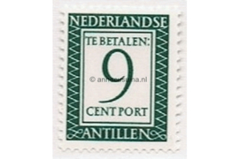 Nederlandse Antillen NVPH P50 Postfris (9 cent) Cijfer en waarde in rechthoek. Inschrift Nederlandse Antillen. 1952-1959