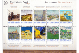 Nederland NVPH 3012-F-1 Postfris Overige velletjes (Persoonlijke Postzegels) Velletje Stad en Dorp Vincent van Gogh 1853-1890 2015