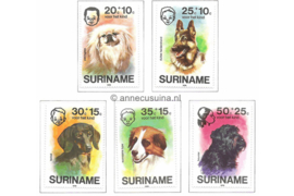 Republiek Suriname Zonnebloem 43-47 Postfris Honden met toeslag ten bate van het kind 1976