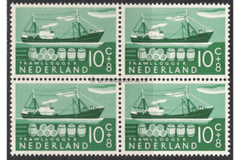 Nederland NVPH 691 Postfris (10+8 cent) (Blokje van vier) Zomerzegels, schepen 1957