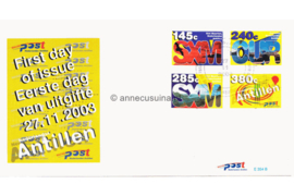 Nederlandse Antillen NVPH E354 (a+b) Onbeschreven 1e Dag-enveloppe Standaardserie op 2 enveloppen 2003