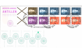 Nederlandse Antillen (Postdienst) NVPH E118a (E118APOR) (Rechts) Onbeschreven 1e Dag-enveloppe Koningin Juliana uit postzegelboekje PB3A 1979