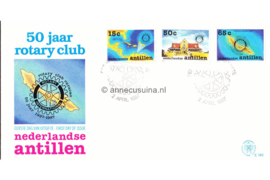 Nederlandse Antillen (Postdienst) NVPH E193 (E193PO) Onbeschreven 1e Dag-enveloppe 50 jaar Rotary op Curacao 1987