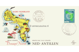 Nederlandse Antillen (Lion) NVPH E53 (E53L) Onbeschreven 1e Dag-enveloppe Radio Nederland Wereldomroep 1969