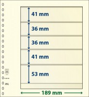 Hagelnieuw & Afgeprijsd! Lindner T-Blanco blad met 5 stroken (Lindner 802502) (per stuk)