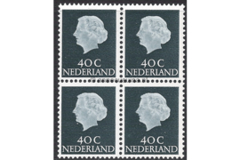 Nederland NVPH 627b Postfris FOSFOR (40 cent) (Blokje van vier) Koningin Juliana En Profil Lage waarden 1953-1967