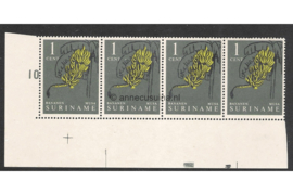 Suriname NVPH 354 Postfris (1 cent) (Blokje van vier) Inheemse vruchten en gewassen 1961