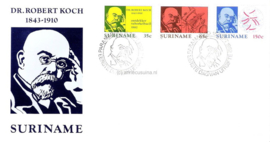 Republiek Suriname Zonnebloem E63 Onbeschreven 1e Dag-enveloppe 100-jarig herdenking tuberkelbacil Dr. Robert Koch 1982