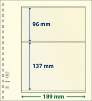 Hagelnieuw & Afgeprijsd! Lindner T-Blanco blad met 2 stroken (Lindner 802209P) (per 10 stuks)