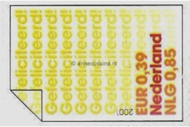 Nederland NVPH 2000 Gestempeld (0,39 euro/85 cent) Zegels uit postzegelboekje "10 om te feliciteren" (PB71) in dubbele waarde 2001