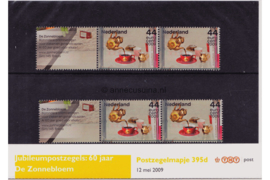 Nederland NVPH M395d (PZM395d) Postfris Postzegelmapje Jubileumpostzegels:60 jaar De Zonnebloem 2009