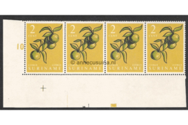 Suriname NVPH 355 Postfris (2 cent) (Blokje van vier) Inheemse vruchten en gewassen 1961