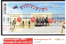 Nederland NVPH M353 (PZM353) Postfris Postzegelmapje Zomerzegels, Strandpret van toen (2497) 2007