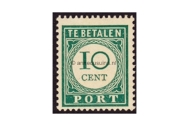 Curaçao NVPH P36 Postfris (10 cent) Cijfer en waarde in donkergroen. 1948-1949