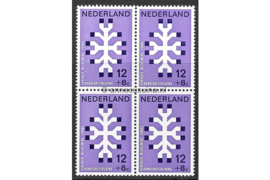 Nederland NVPH 927 Postfris (12 + 8 cent) (Blokje van vier) Kankerbestrijding 1969