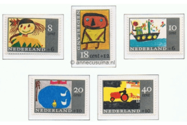 Nederland NVPH 849-853 Postfris Kinderzegels, kindertekening 1965