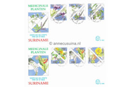 Republiek Suriname Zonnebloem E181 A en B Onbeschreven 1e Dag-enveloppe Surinaamse medicinale bloemen 1995