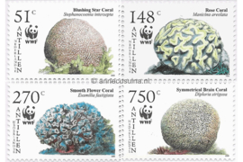 Nederlandse Antillen NVPH 1607-1610 Gestempeld (Als losse zegels) Wereld Natuur Fonds 2005