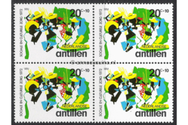 Nederlandse Antillen NVPH 453 Postfris (20+10 cent) (Blokje van vier) Cultuur 1972