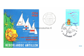 Nederlandse Antillen NVPH E33b Onbeschreven 1e Dag-enveloppe 10 jaar Statuut voor het Koninkrijk 1964
