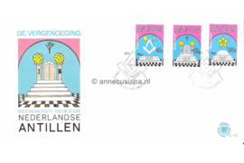 Nederlandse Antillen (Postdienst) NVPH E173 (E173PO) Onbeschreven 1e Dag-enveloppe 200 jaar Loge "De Vergenoeging" 1985