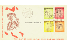 Nederlandse Antillen NVPH E17b (Uitgave met kleuter met duim) Onbeschreven 1e Dag-enveloppe Kinderpostzegels 1961