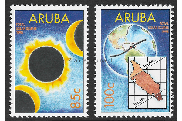 Aruba NVPH 209-210 Postfris Zonsverduistering op Aruba waarneembaar 1998