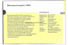 Nederland NVPH M104 (PZM104) Postfris Postzegelmapje Wenszegels 1993