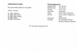 Republiek Suriname Zonnebloem Presentatiemapje PTT nr 162 Postfris Postzegelmapje Afbeeldingen van Surinaamse vruchten 2001