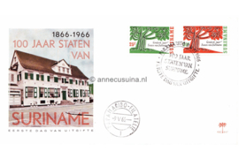Suriname (Palmboom) NVPH E47 (E47P) Onbeschreven 1e Dag-enveloppe 100 jaar Staten van Suriname 1966