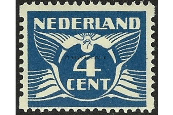 Nederland NVPH R63 Ongebruikt (4 cent) Tweezijdige hoekroltanding Vliegende duif 1930