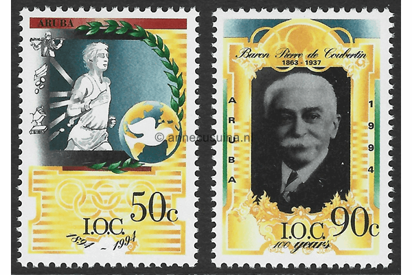 Aruba NVPH 138-139 Postfris Honderd jaar I.O.C. (Internationaal Olympisch Comité) 1994