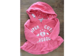 Sweatshirt lange mouw met capuchon roze met witte letters