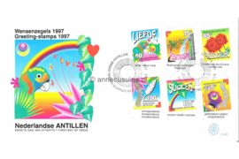 Nederlandse Antillen NVPH E283 Onbeschreven 1e Dag-enveloppe Wenszegels 1997