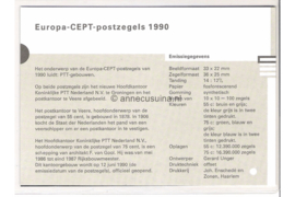 Nederland NVPH M75 (PZM75) Postfris Postzegelmapje Europa, postkantoren 1990