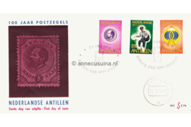 Nederlandse Antillen (SE-serie) NVPH E76 (E76S) Onbeschreven 1e Dag-enveloppe 100 jaar postzegels op de Nederlandse Antillen 1973