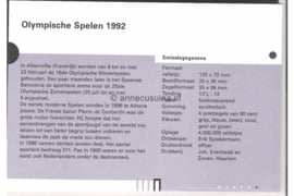 Nederland NVPH M91 (PZM91) Postfris Postzegelmapje Blok Olympische Spelen 1992