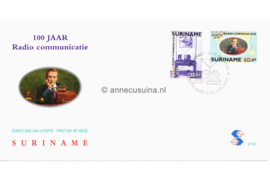 Republiek Suriname Zonnebloem E193 Onbeschreven 1e Dag-enveloppe 100 jaar Radio Communicatie 1996