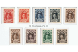 Suriname NVPH 118-126 Ongebruikt Koningin Wilhelmina Gewijzigd jubileum-type 1927