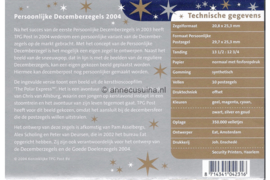 Nederland NVPH M307 (PZM307) Postfris Postzegelmapje Persoonlijke decemberzegel 2004