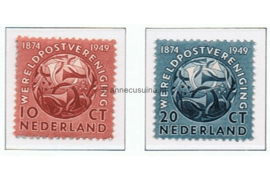 Nederland NVPH 542-543 Ongebruikt 75 jaar Wereldpostvereniging 1949