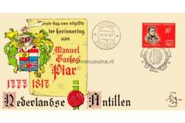 Nederlandse Antillen (Lion) NVPH E46 (E46L) Onbeschreven 1e Dag-enveloppe Manuel Carlos Piar 1967