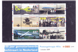 Nederland NVPH M403a (PZM403a) Postfris Postzegelmapje 100 jaar gemotoriseerde luchtvaart in Nederland 2009