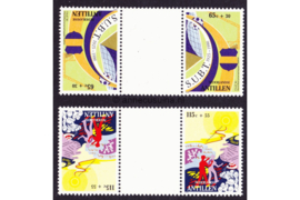 Nederlandse Antillen NVPH 947b-948b Postfris Keerdrukken met tussenstrook S.U.B.T. Drugsbestrijding 1990