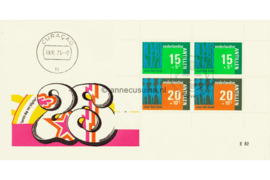 Nederlandse Antillen (Windroos) NVPH E82 (E82Wb) Onbeschreven 1e Dag-enveloppe Kinderpostzegels. Blok 1973