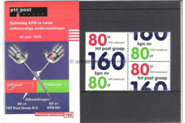 Nederland NVPH M192 (PZM192) Postfris Postzegelmapje Splitsing KPN 1998