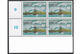 Nederlandse Antillen NVPH 529 Postfris (40 cent) (Blokje van vier) HOEKSTUK Saluutbrgroeting Andrea Dorria 1976