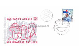 Nederlandse Antillen NVPH E15d (Uitgave met arbeiders en fabriek) Onbeschreven 1e Dag-enveloppe Dag van de Arbeid 1960