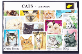 Importa Postzegelpakket KATTEN (25 verschillende zegels)