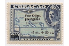 Curaçao NVPH LP42 Postfris (45+50 cent op 2,80 gulden) Voor Krijgsgevangenen. Luchtpostzegels van de uitgifte 1942 overdrukt in zwart 1943